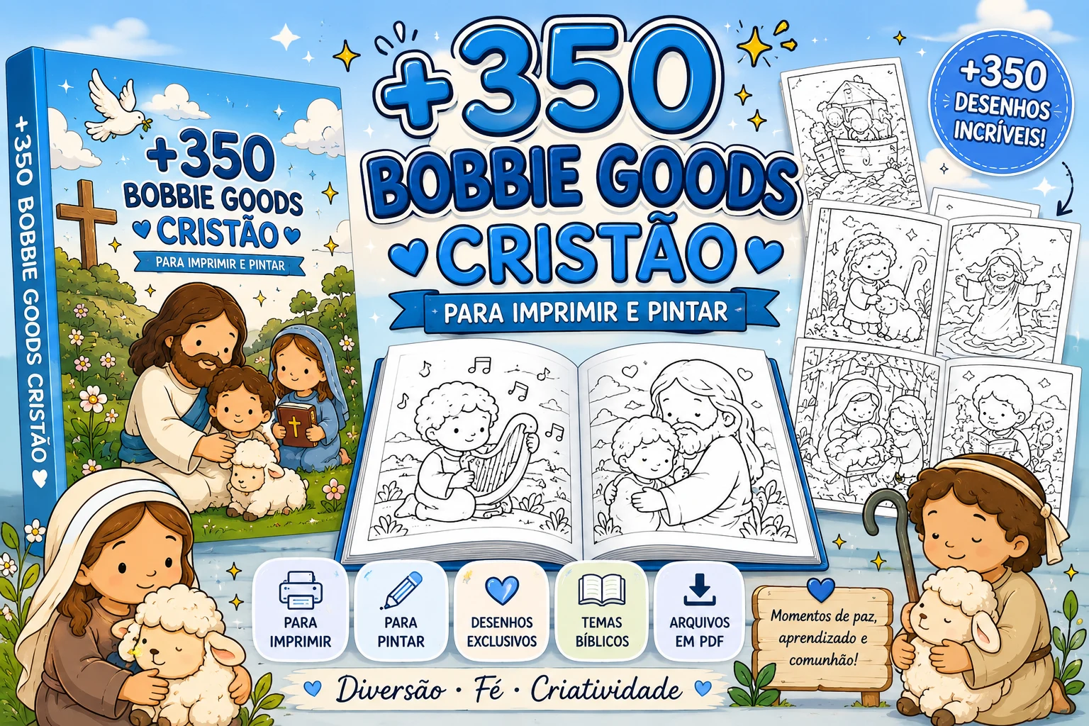 +350 desenhos cristãos prontos para imprimir